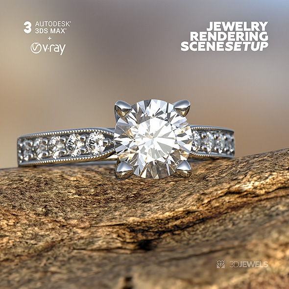 Scene Setup for Jewelry V-Ray 3D Rendering with 3ds Max