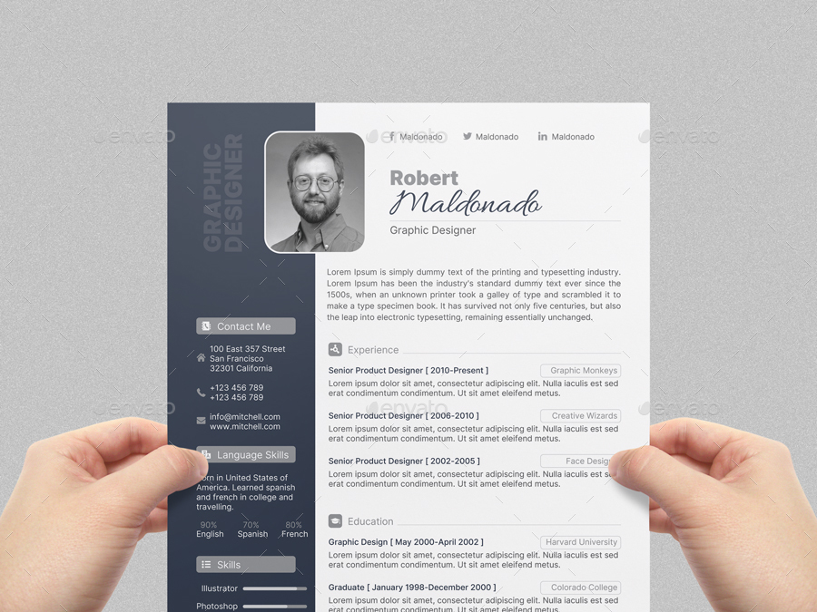 Robert Resume Templates, Print Templates | GraphicRiver