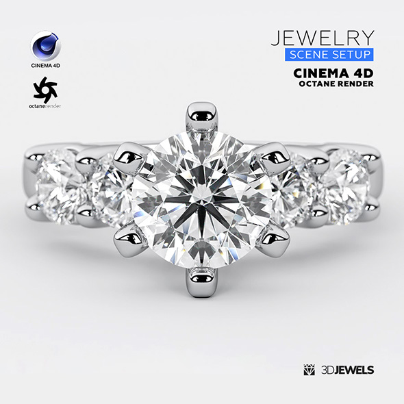 Cinema 4D with Octane Render Scene Setups For Jewelry 3D Rendering