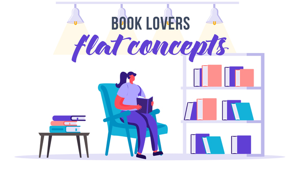 Book lovers - Flat Concept