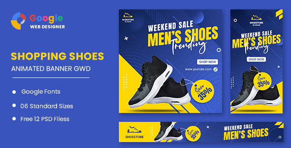 Shoes Fashion Product HTML5 Banner Ads GWD