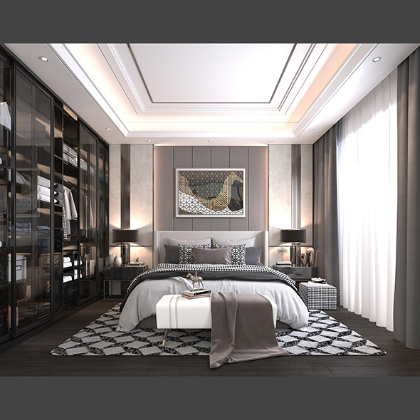 Modern Bedroom Interior - 3Docean 33549822
