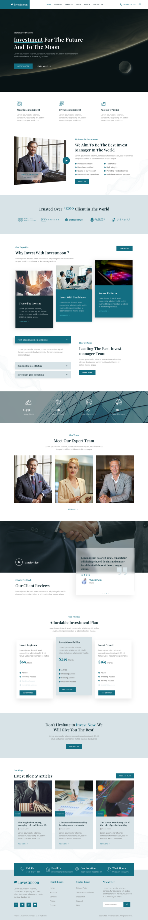 Investmoon ? Finance & Investment Manager Elementor Template Kit