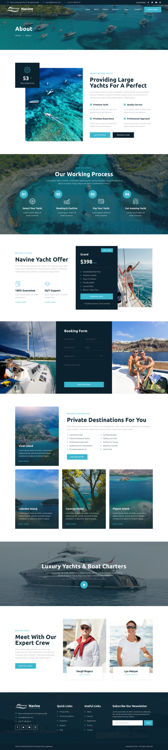 Navine – Yacht Club & Boat Rental Elementor Template Kit by jegtheme