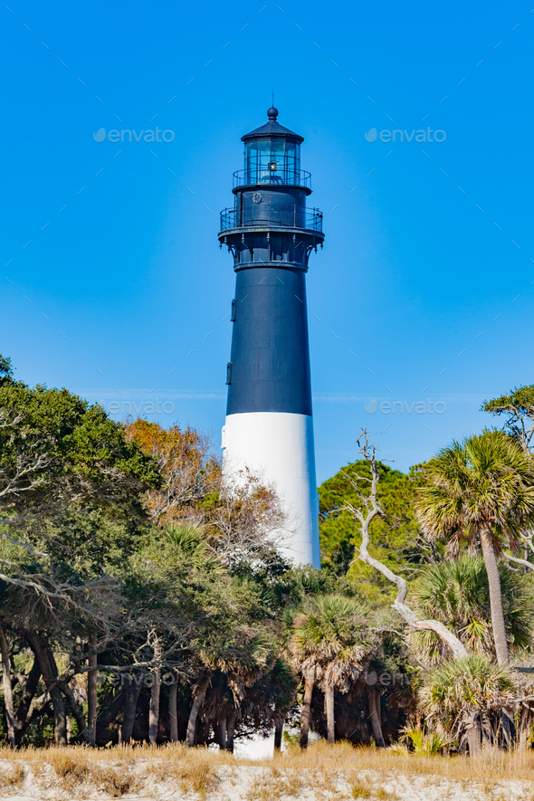 Hunting Island Lighthouse South Carolina SC USA - Stock Photo - Images