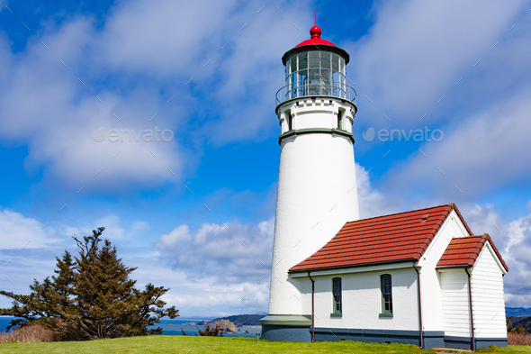 Cape Blanco Lighthouse Oregon OR USA - Stock Photo - Images