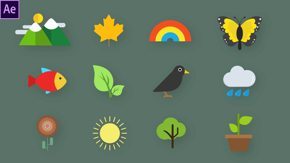 Nature Animated Icons - VideoHive 33560467