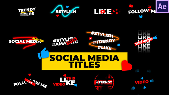 Social Media Titles - VideoHive 33561040