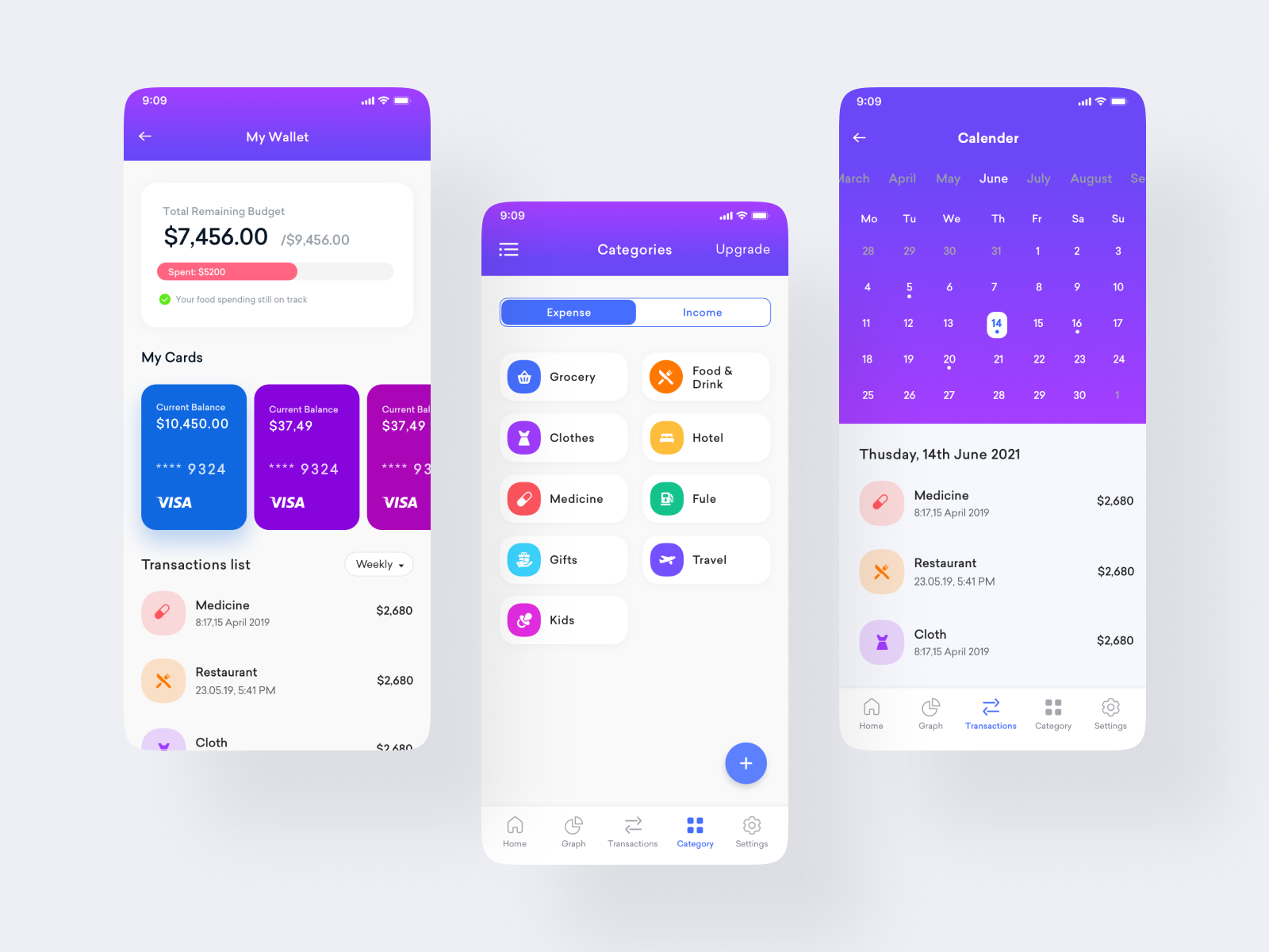 Qmax - Budget Planner & Expense Tracker App UI Kit by GoldenLayers