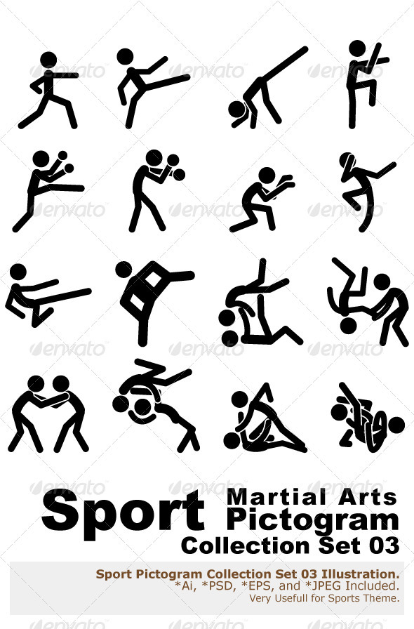 Sport Pictogram Icon Set 03 Martial Arts - Sports/Activity Conceptual