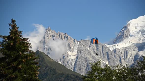 Paragliding Extreme Sport Theme. Paraglider Flight. alt