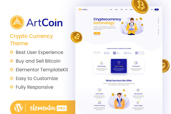 ArtCoin BitcoinCryptocurrency - ThemeForest 33576132