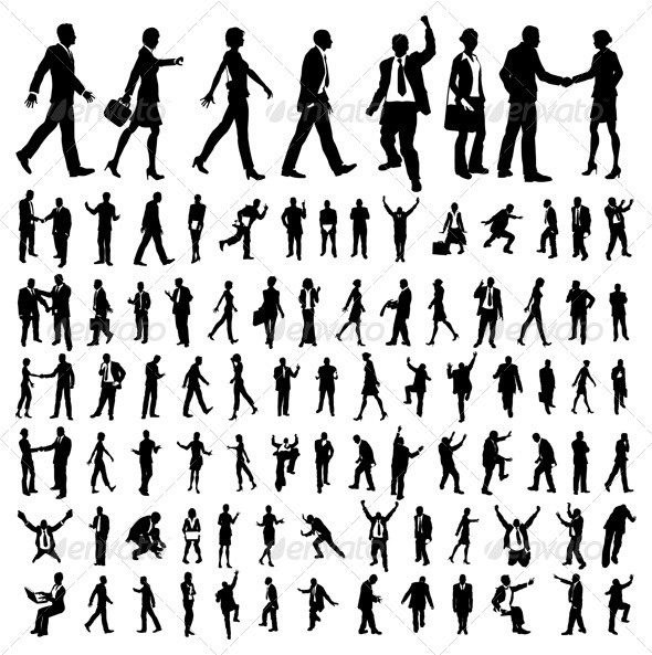 Very many high quality business people silhouettes - Business Conceptual
