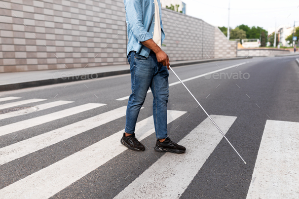 Close Up of Blind Person Negotiating Steps Outdoors Using Cane Stock Image  - Image of person, steps: 154515757