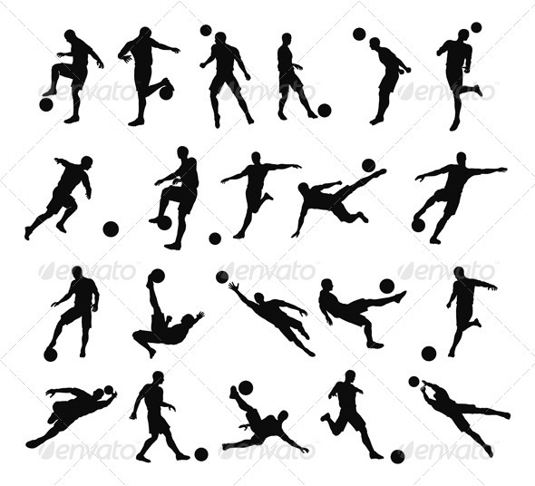 Soccer football player silhouettes - Sports/Activity Conceptual