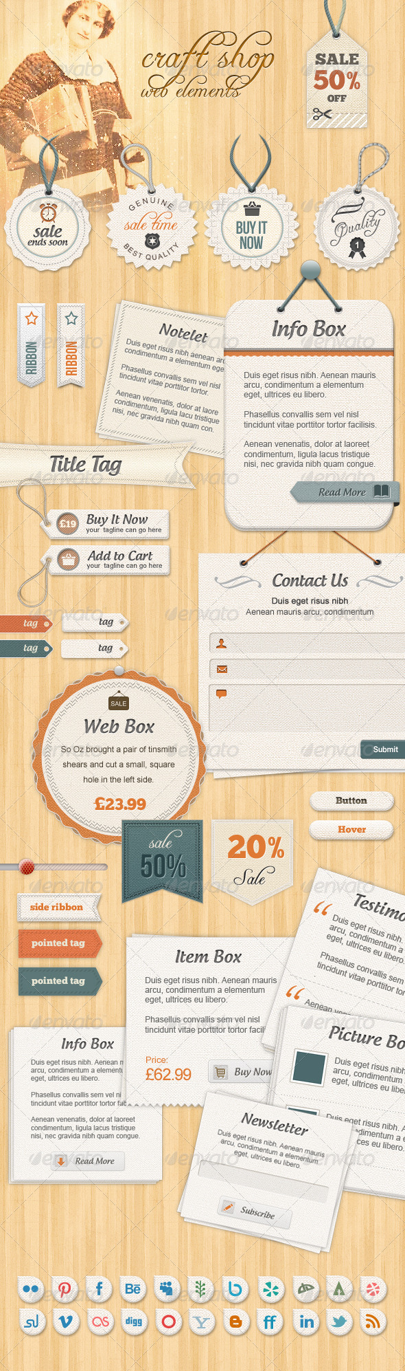 Craft Shop - Retail Web Elements - Badges & Stickers Web Elements