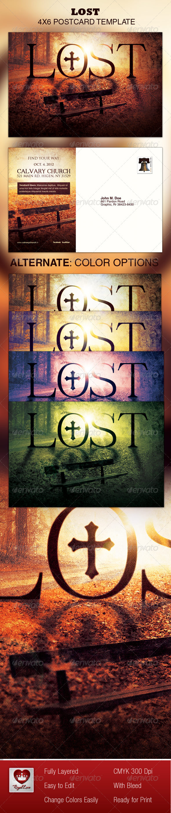 Lost Postcard Template - Church Flyers