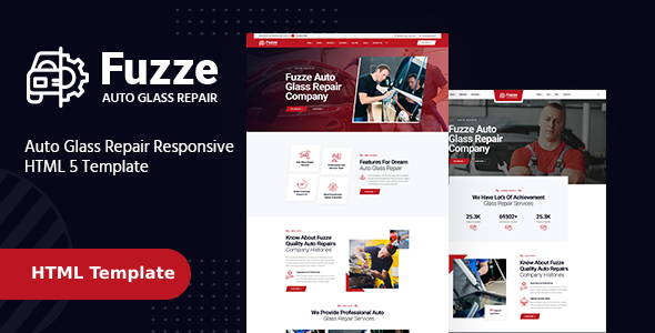 Incredible Fuzze - Auto Glass Repair HTML Template