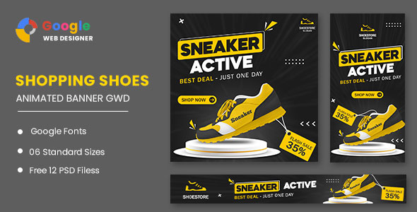 Sport Shoes HTML5 Banner Ads GWD