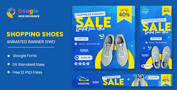 Shoes Products HTML5 Banner Ads GWD