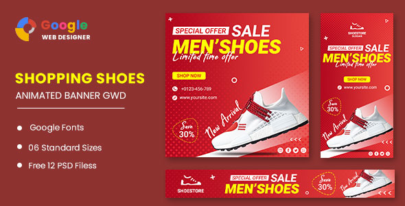 Shoes Ads Animated Banner Google Web Designer