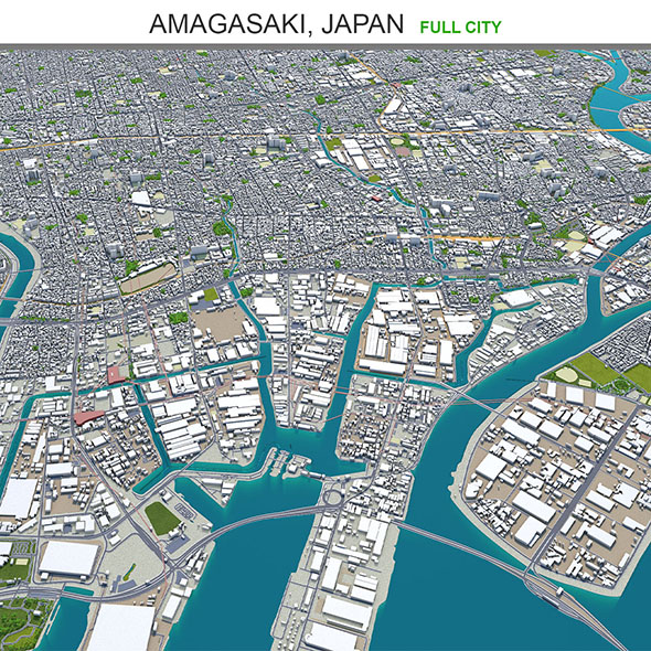 Amagasaki city Japan - 3Docean 33597980