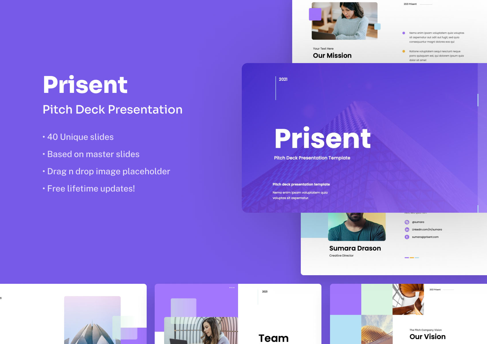 Prisent - Pitch Deck PowerPoint Presentation, Presentation Templates