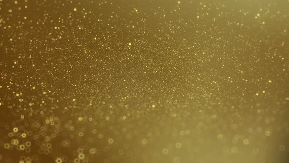 Gold Particles And Bokeh Background