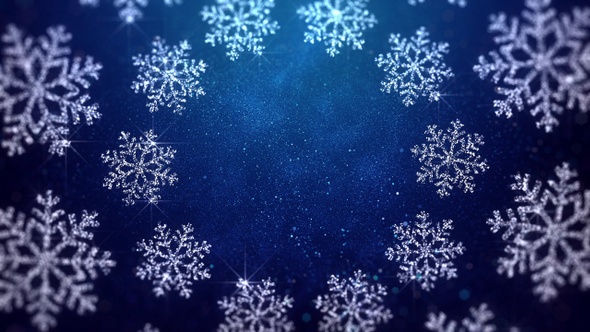 Christmas Snowflakes Blue Background