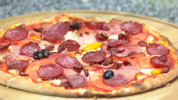 Tasty Pizza Close Up. alt