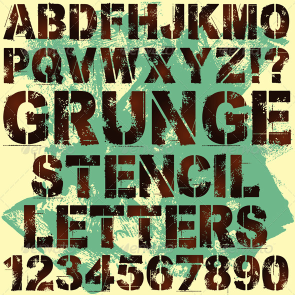 Stencil Letters - Miscellaneous Vectors