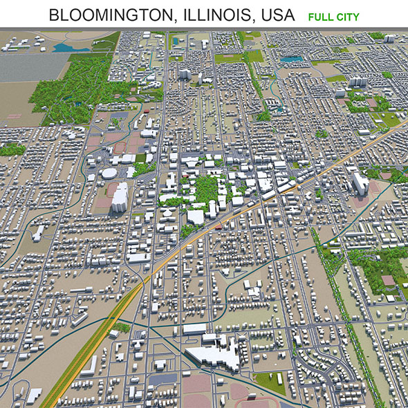 Bloomington city Illinois - 3Docean 33610671