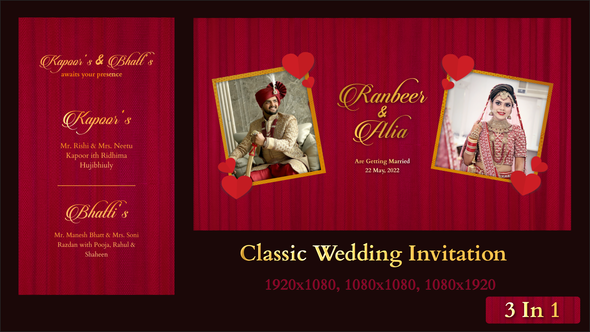 Classic Wedding Invitation - VideoHive 33615875