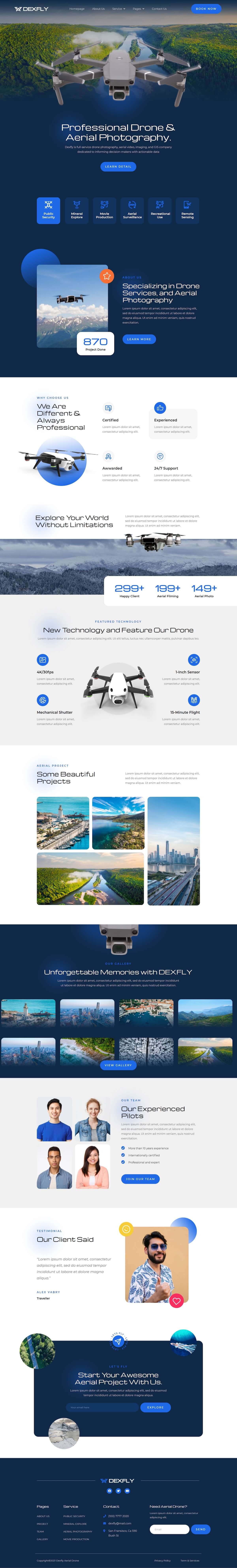 Dexfly | Drone & Aerial Photography Elementor Template Kit by tokomoo