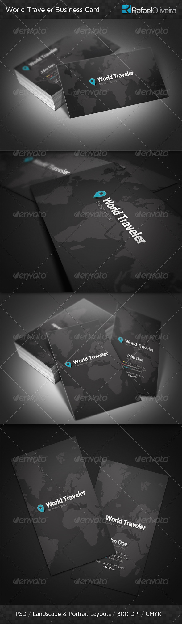 World Traveler Business Card - Industry Specific Business Cards