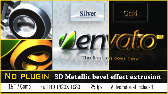 3D Golden Bevel - VideoHive 3068029