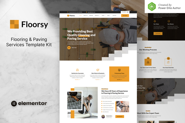 Floorsy – Flooring & Paving Services Elementor Template Kit