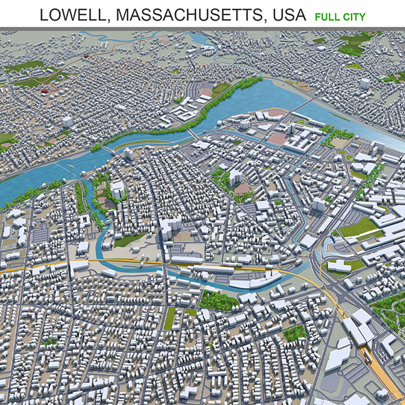 Lowell city Massachusetts - 3Docean 33621963