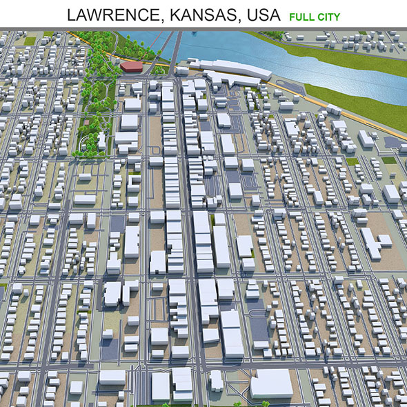 Lawrence city Kansas - 3Docean 33621972
