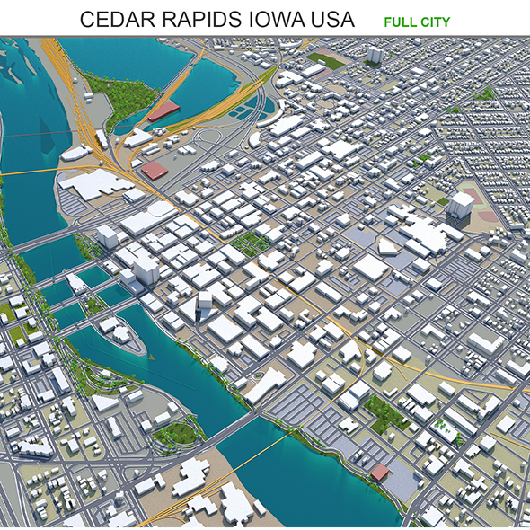 Cedar Rapids city - 3Docean 33622474