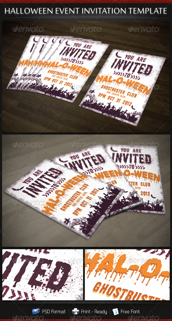 Halloween Party Invitation Template - Invitations Cards & Invites
