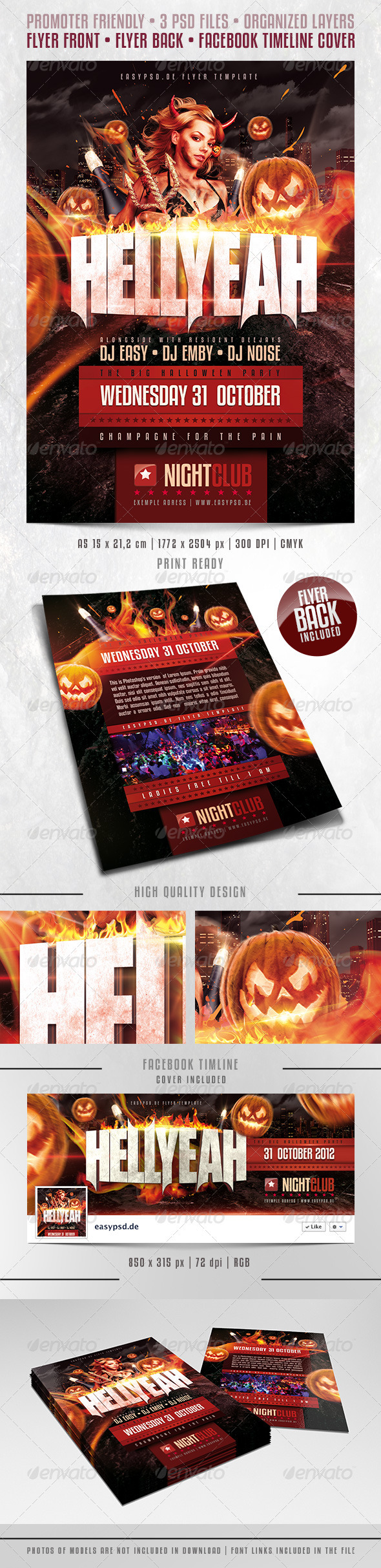 HELLYEAH Flyer Template - Clubs & Parties Events
