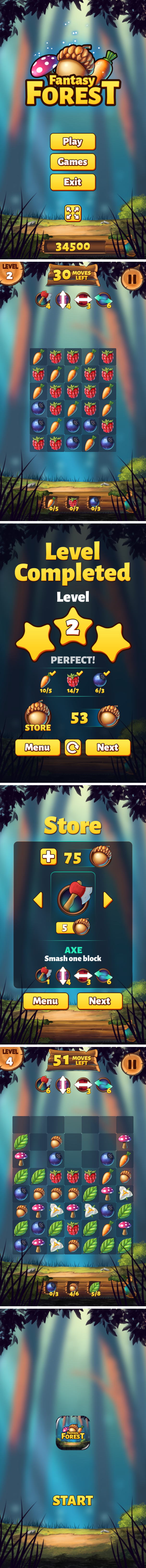 Fantasy Forest - HTML5 + Mobile Game (Construct 3) - 3