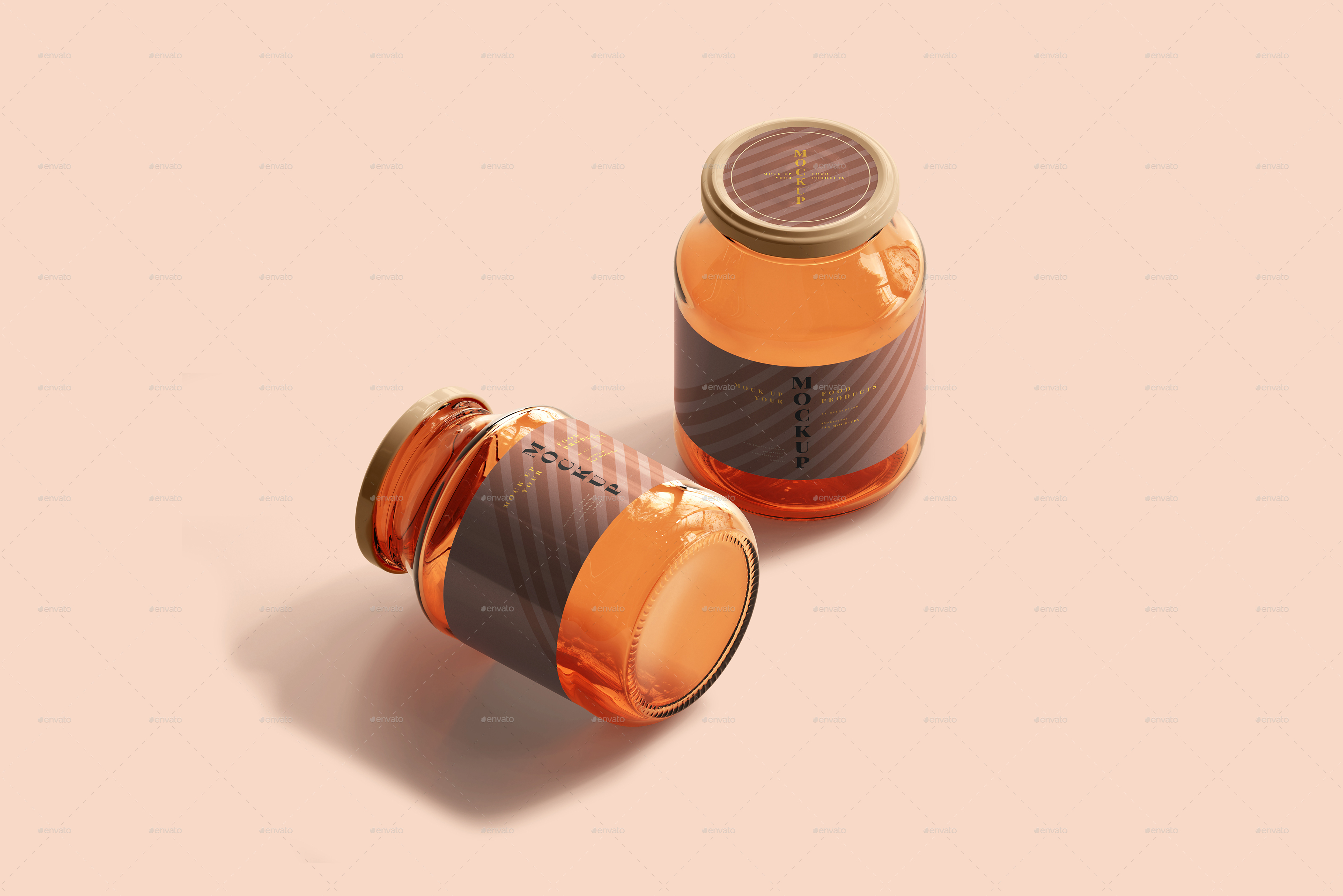 Amber Glass Jar Mockup, Graphics GraphicRiver