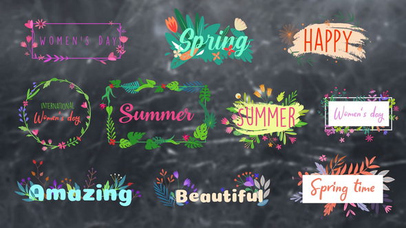 Flower Titles - VideoHive 33630471