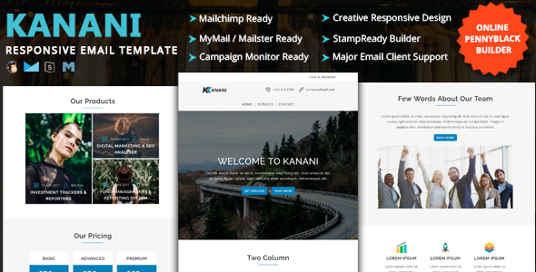 KANANI - Multipurpose Responsive Email Templates with Stamp Ready Builder Access