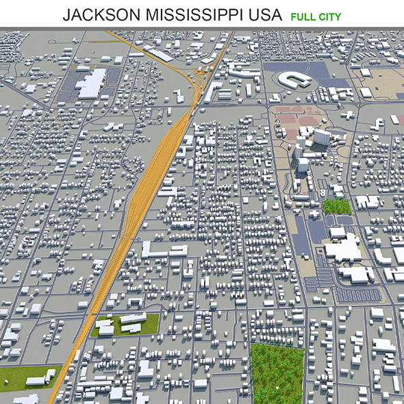 Jackson city Mississippi - 3Docean 33635424