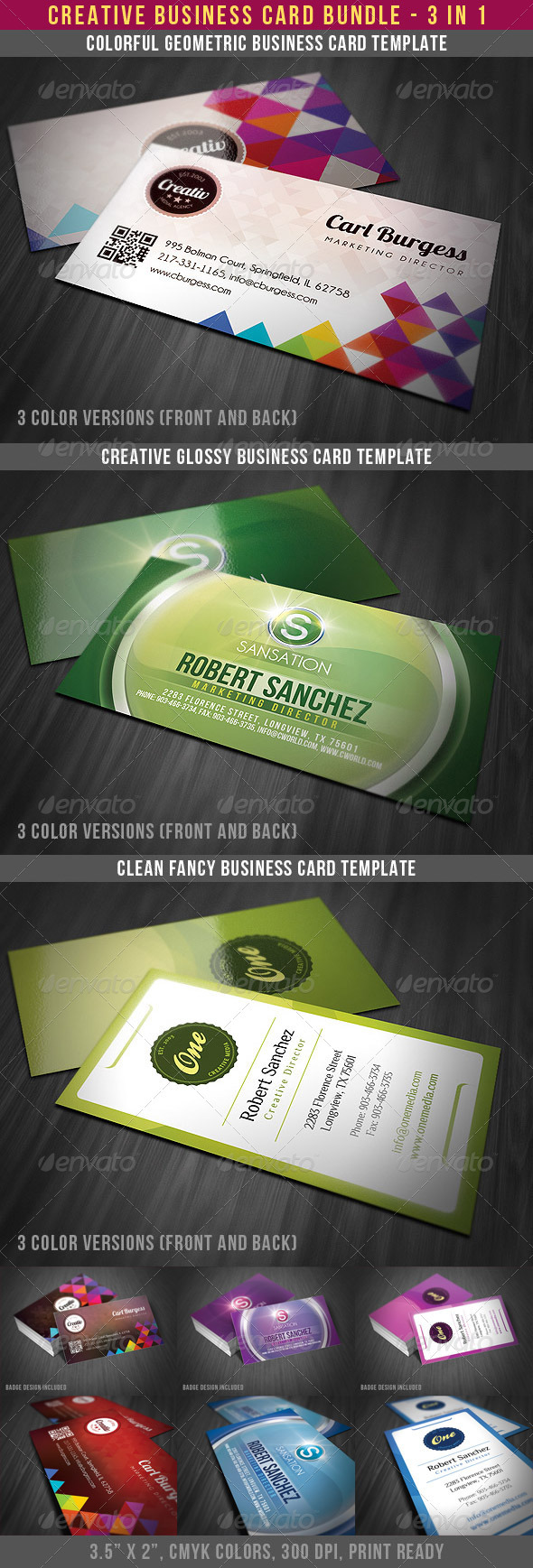 3 Creative Business Card Bundle - Creative Business Cards