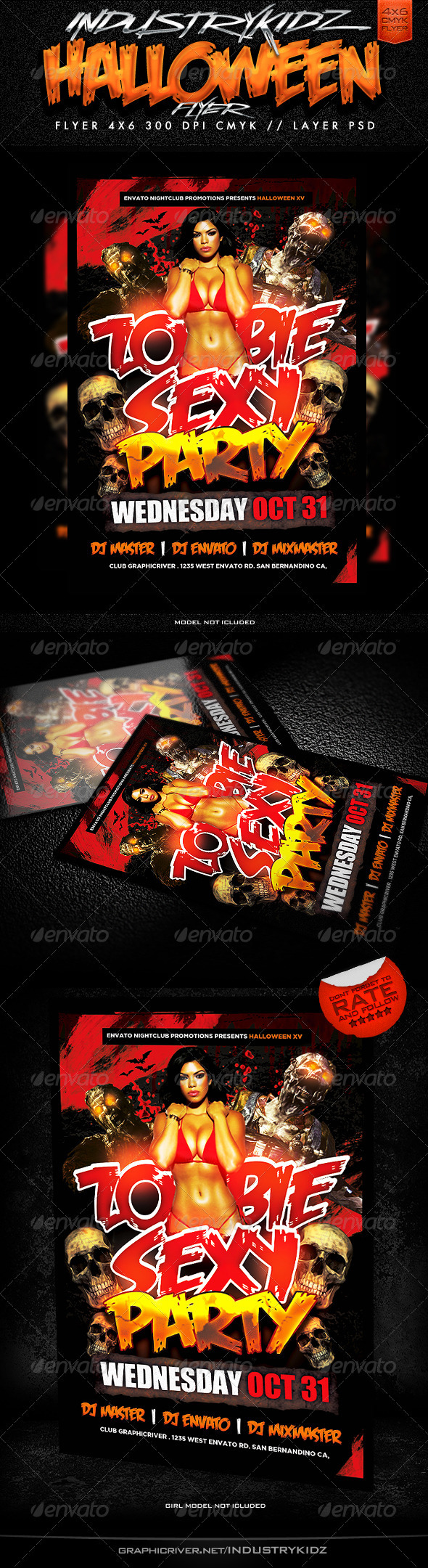 Zombie Sexy Party Flyer Template - Holidays Events