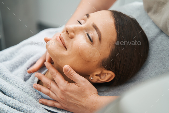Beauty salon customer enjoying an anti-wrinkle treatment